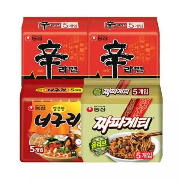 [지마켓] 신라면 10입 + 너구리 5입 + 짜파게티 5입 (총 20봉) (14,530원 / 무료배송)