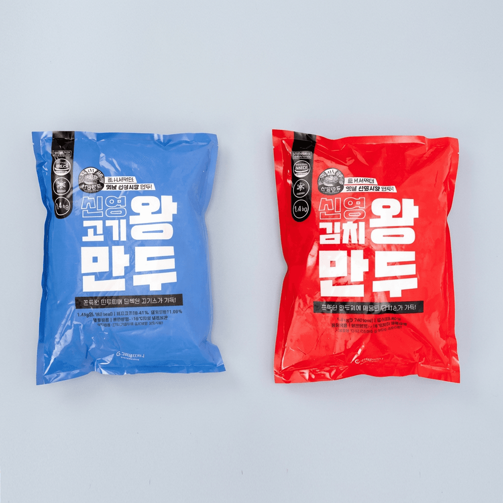 [토스쇼핑] 신영 고기 왕만두 1.4kg +김치 왕만두 1.4kg 20,900원 (무료배송)