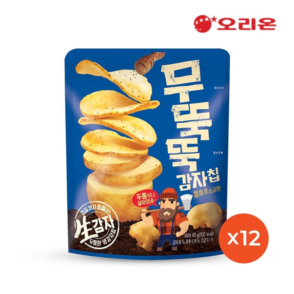 [롯데온] 오리온 무뚝뚝감자칩 60g 12개 (14,900원/무료) (무료배송)
