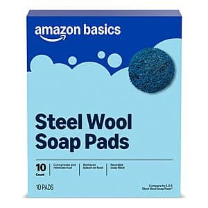 10-Count Amazon Basics Steel Wool Soap Pads ($1.70 / (약: 2,398원))