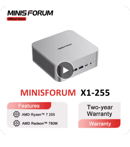 미니스포럼 AI X1- 255 미니PC ($323.46)무배