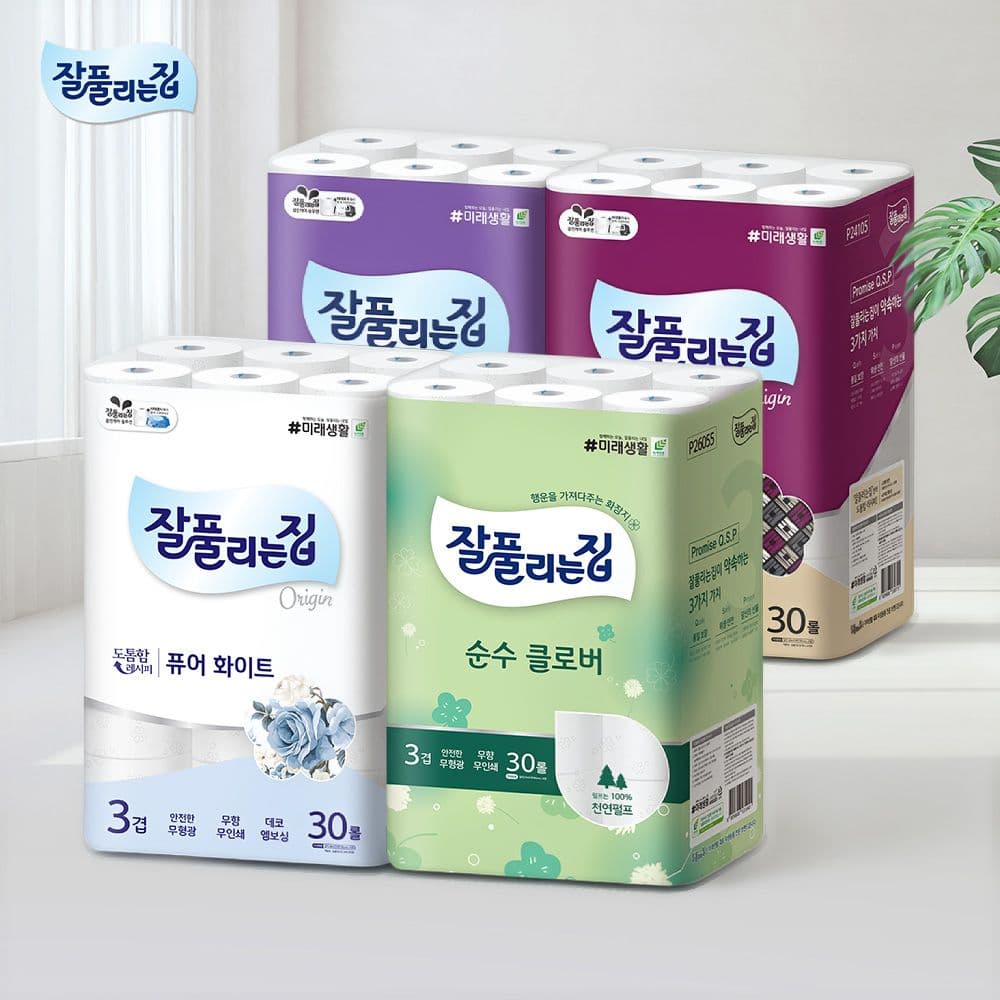 [오늘의집] 잘풀리는집 도톰한 3겹 화장지 모음전 (25,800원 / 남음)