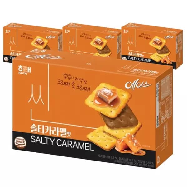 [쿠팡] 해태에이스 씬 솔티카라멜, 291g, 4개 (9,900원 / 무료배송)