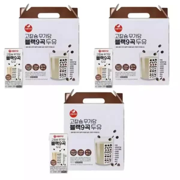 [지마켓] 서울우유 고칼슘 무가당 블랙9곡 두유 190mlX64팩 (24,350원/무료) (무료배송)