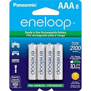 [Amazon] 8-Pk Panasonic eneloop AAA Rechargeable 800mAh Ni-MH Batteries ($15.99 / (약: 22,425원))