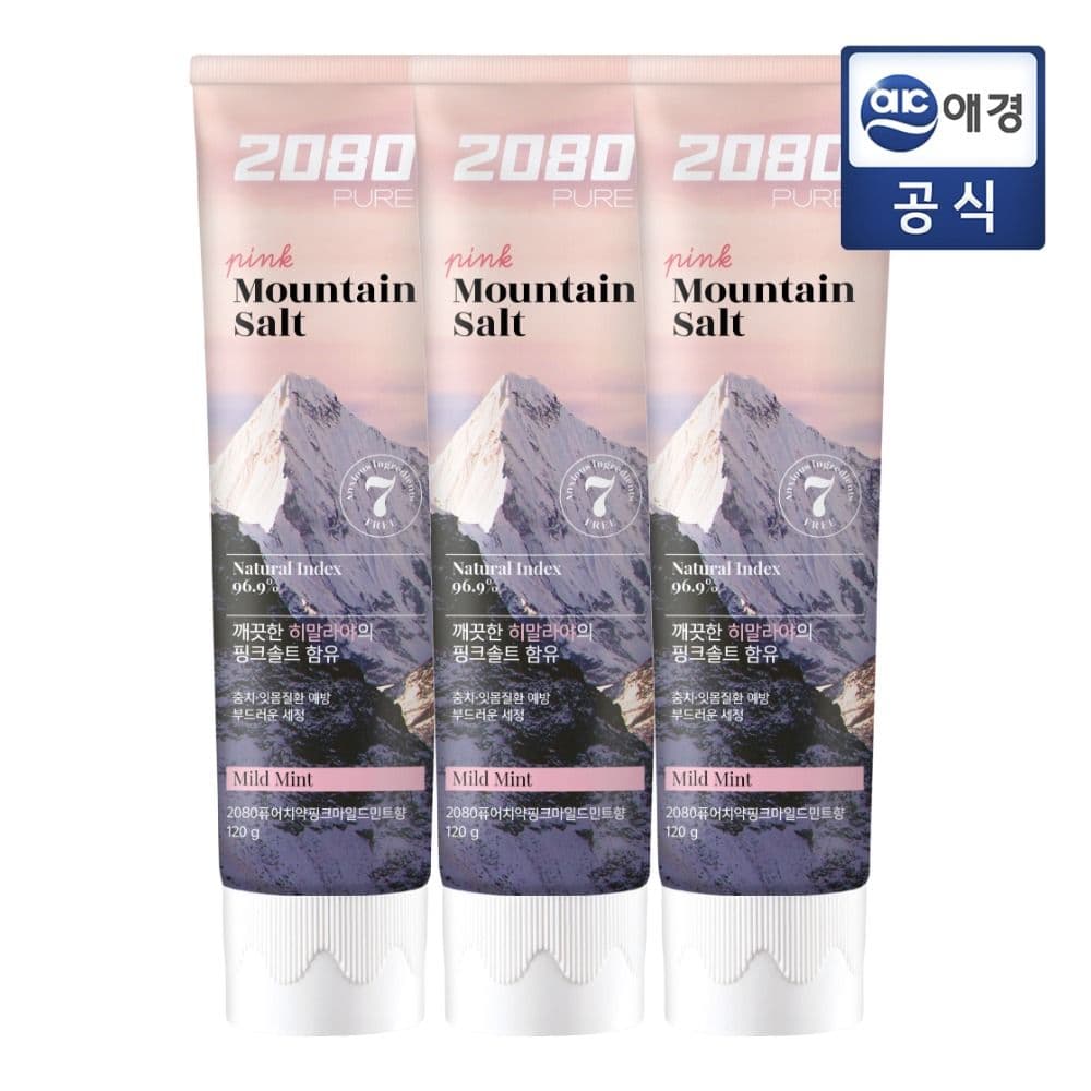 [오늘의집] 2080 히말라야 퓨어마운틴 솔트치약120g 3입X4개 (14,900원 / 남음)