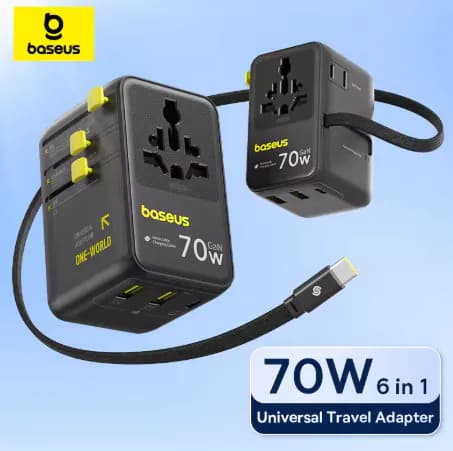 [알리] Baseus GaN 충전기 범용 여행용 어댑터 내장 70W (33,148원) (무료)