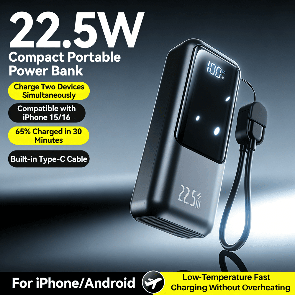 [알리익스프레스] 고속 충전 미니 보조배터리 10000mAh 휴대용 외장 배터리 PD22.5W 양방향 충전기 ($1.78 / (약: 2,479원))