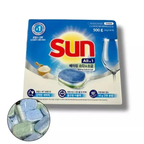 [쿠팡] 유니레버 썬 식기세척기용 타블렛 세제 레몬 50개입, 500g, 2개 (12,500원 / 무료배송)
