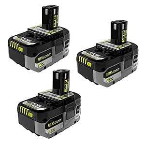 [Slickdeals] 3-Pc RYOBI ONE HP 18V Batteries w 2x 6.0Ah & 1x 4.0Ah ($159.00 / (약: 221,487원))