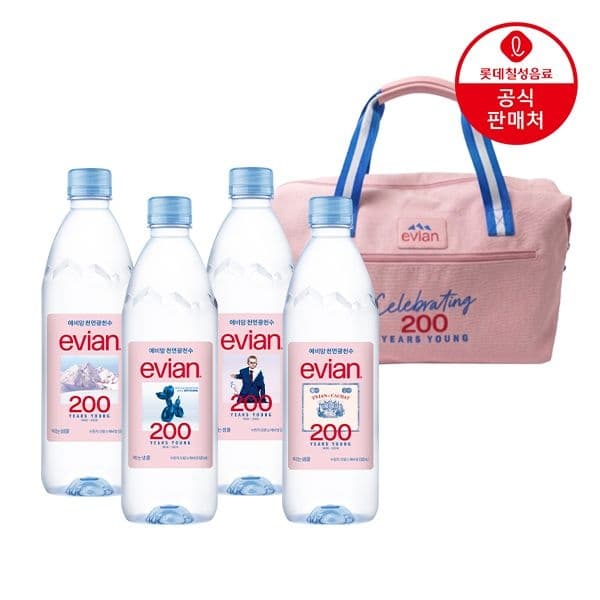[롯데온] 에비앙 생수 500ml 24펫+200주년 한정판 가방 증정 (27,930원/무료) (무료배송)
