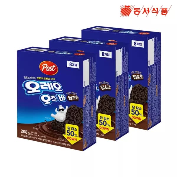 [쿠팡] 포스트 오레오 오즈 바 딥초코 4p, 104g, 3개 (9,420원 / 무료배송)