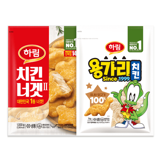 [하림몰] 용가리치킨 1kg 1봉 + 치킨너겟2 1kg 1봉 토스페이 (18,360원 / 무료배송)