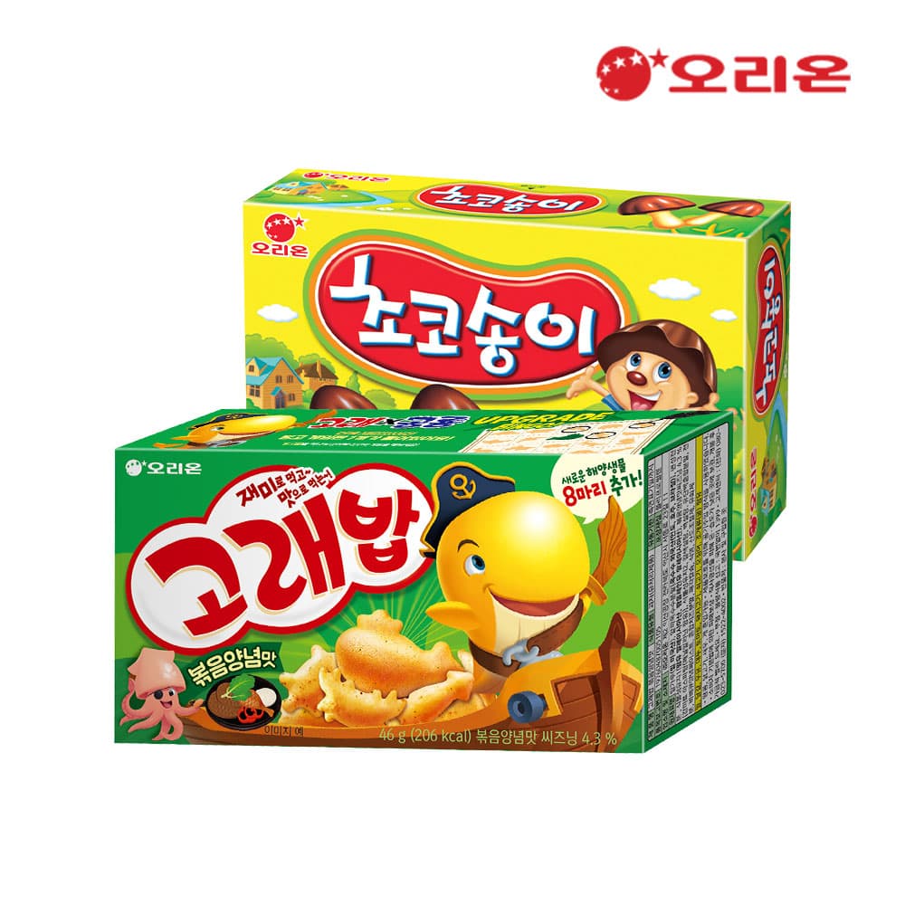 [롯데온] 오리온 고래밥 볶음양념 46g 10개+초코송이 50g 10개 (13,410원 / 무료배송)