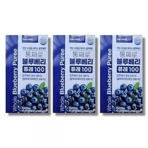 [지마켓] 내츄럴 블루베리퓨레 100 15포 x 3개 (18,900원/무료) (무료배송)