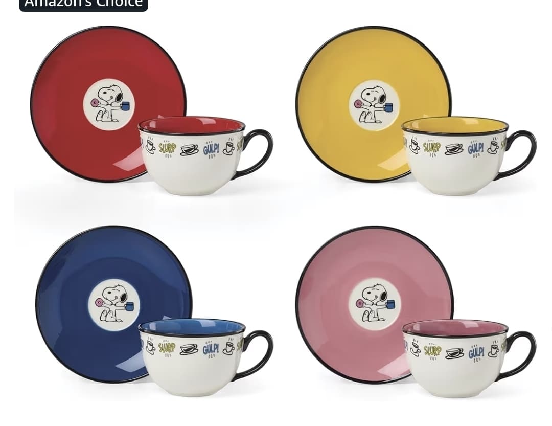 Amazon) Lenox Teacup Set, Chef Snoopy Tea Cups And Saucers, Sets Of 4 $40.31 등 레녹스 프라임데이 딜