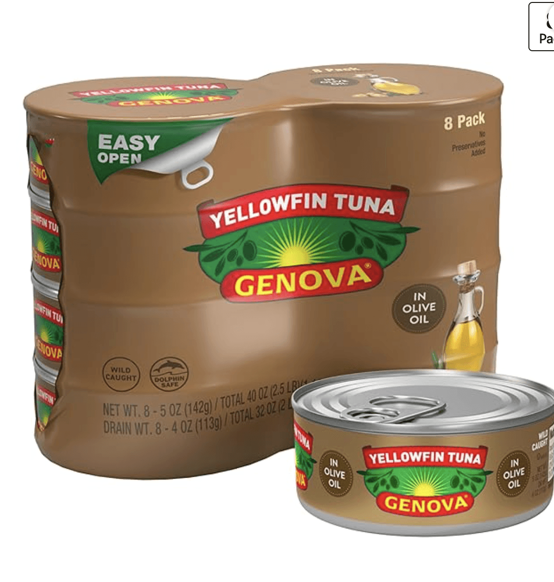 Amazon) Genova Premium Yellowfin Tuna in Olive Oil$15.67 올리브 오일 참치 - $16.98