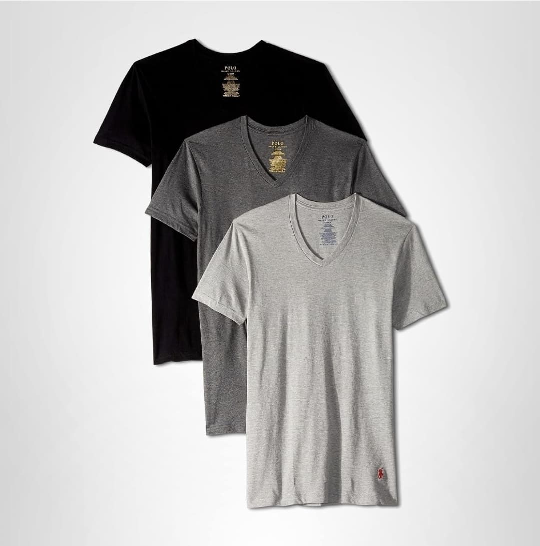 Amazon) Polo Ralph Lauren Men's Classic Fit Cotton V-Neck Undershirt 3-Pack $36.57 등 랄프로렌 프라임데이 딜