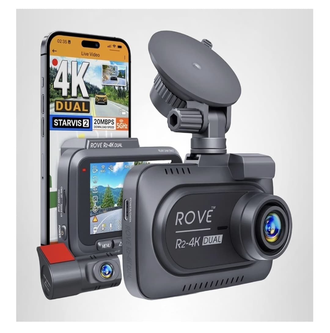 Amazon) ROVE R2-4K DUAL Dash Cam Front and Rear $99.99