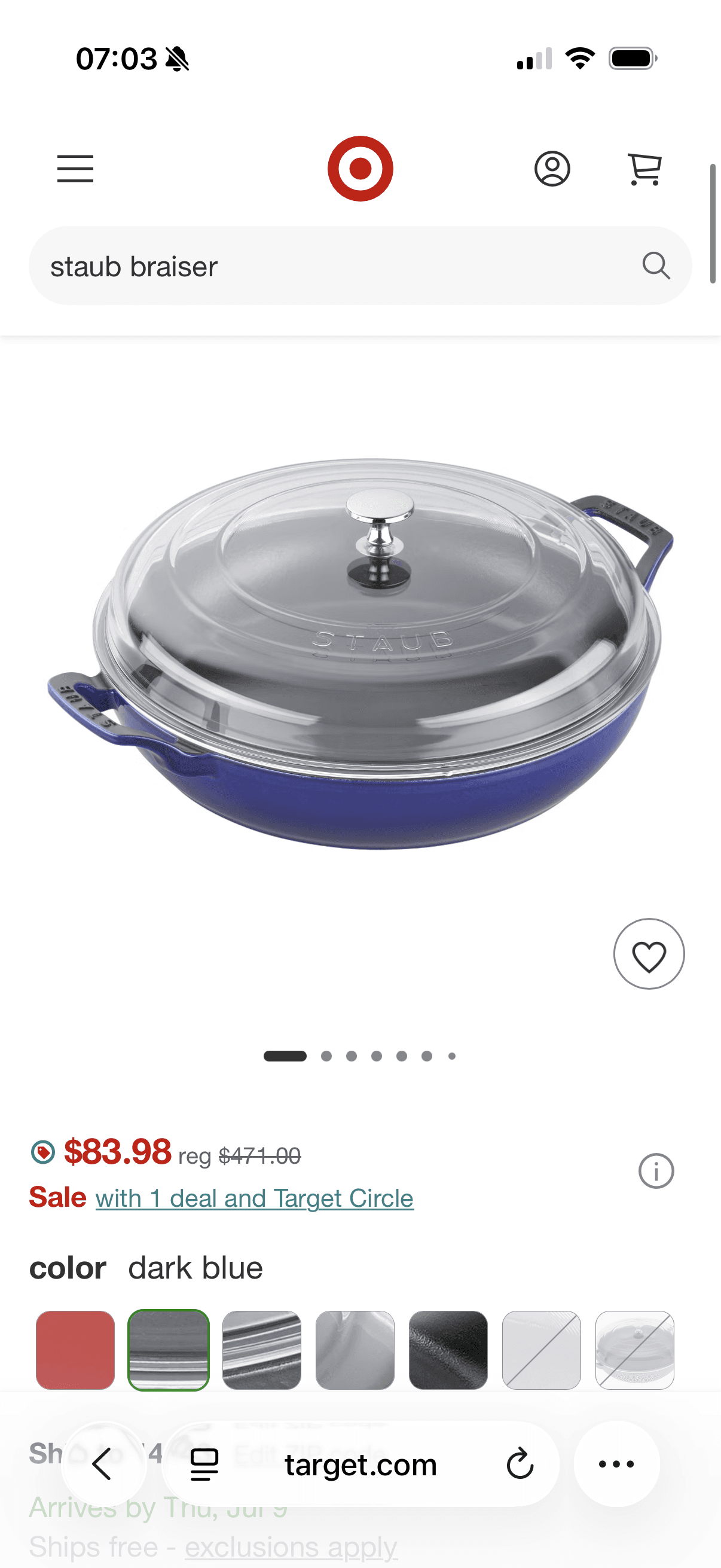 Target) Staub braiser 3.5 qt - 83.98 - $83.98
