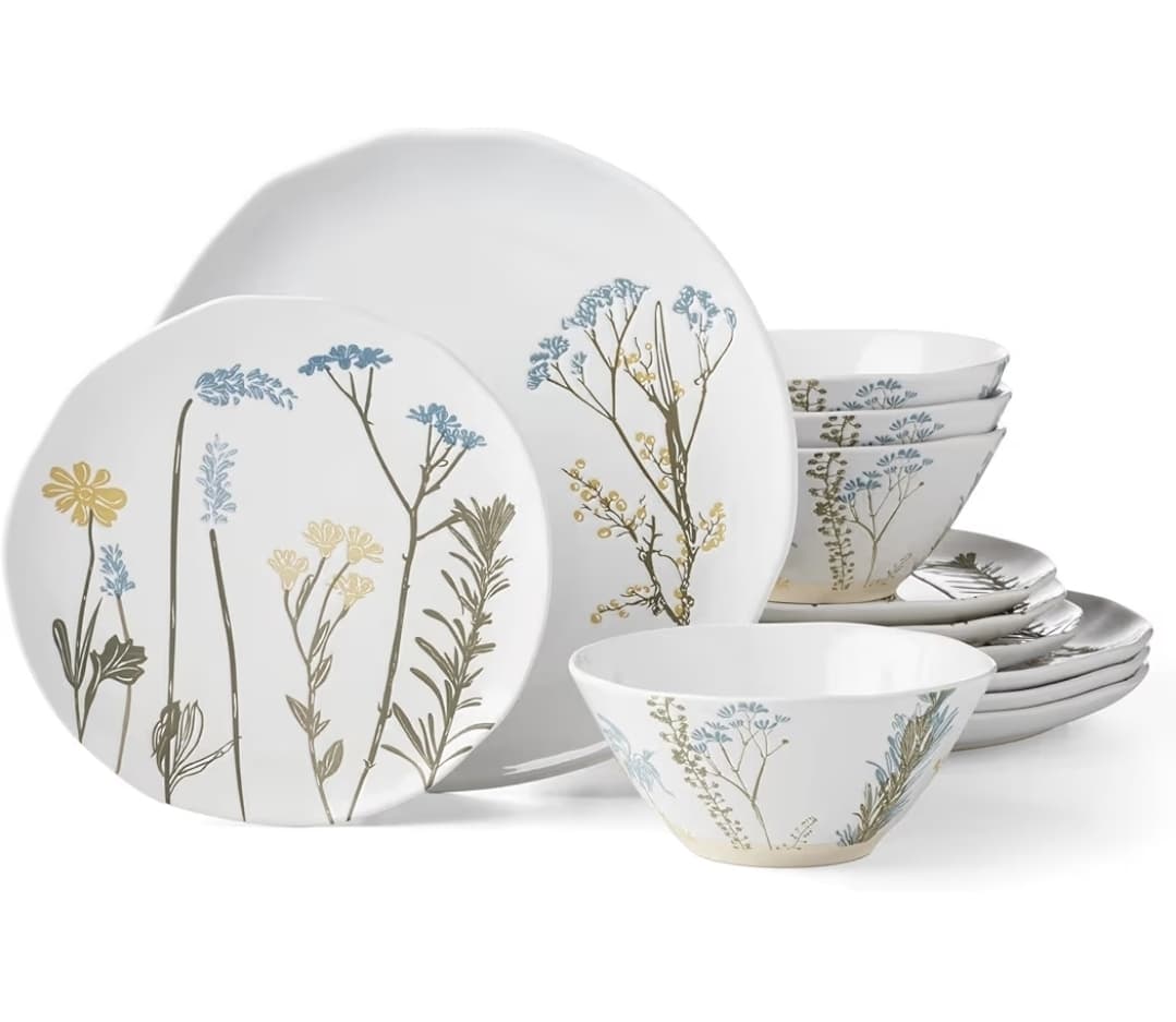 Amazon) Lenox 896601 Wildflowers 12-Piece Dinnerware Set $88.27