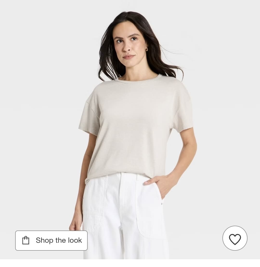 Target) 가볍게 입기 좋은 Women's Short Sleeve Cotton Boyfriend T-Shirt $9