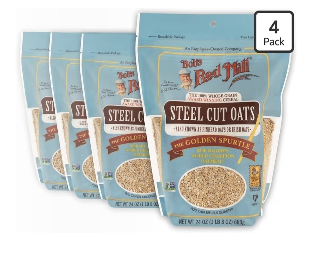 Amazon) Bob's Red Mill Steel Cut Oats, 24oz (Pack of 4) $10.10