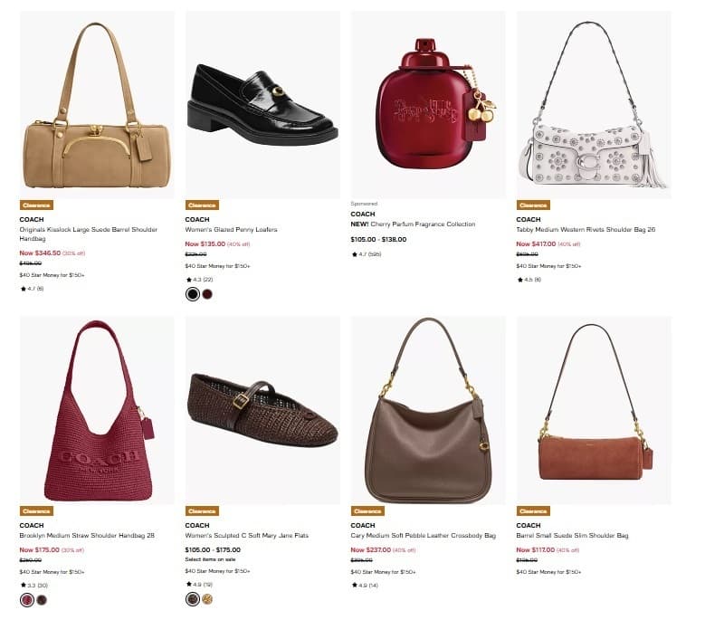 Macy's) 가방, 신발, 쥬얼리등 150불이상 구매시 -> 메이시스 스타 머니 $40 증정