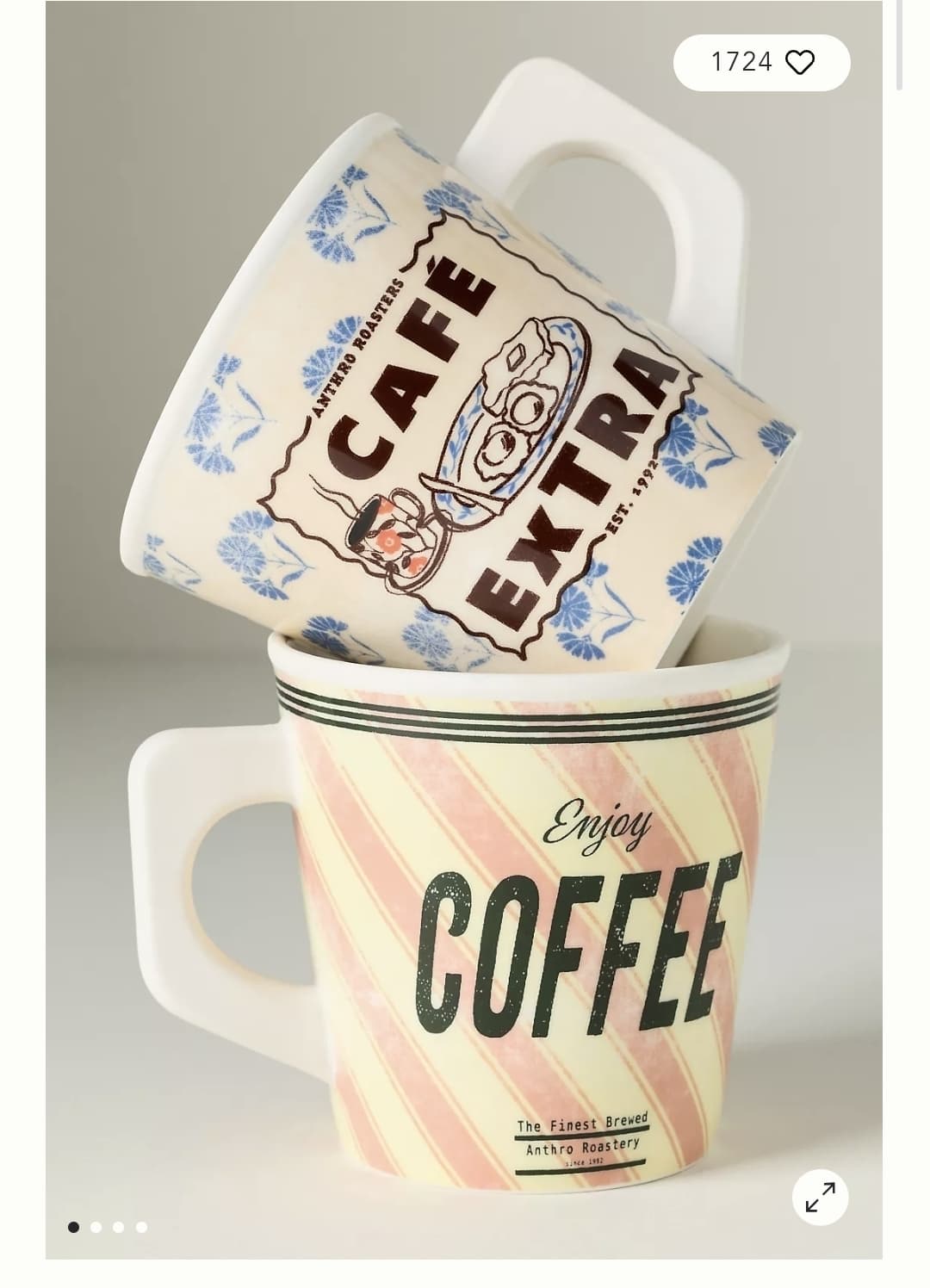 Anthropologie) Glace Stoneware Mug $4.97 등 세일가에 추가 50프로 할인