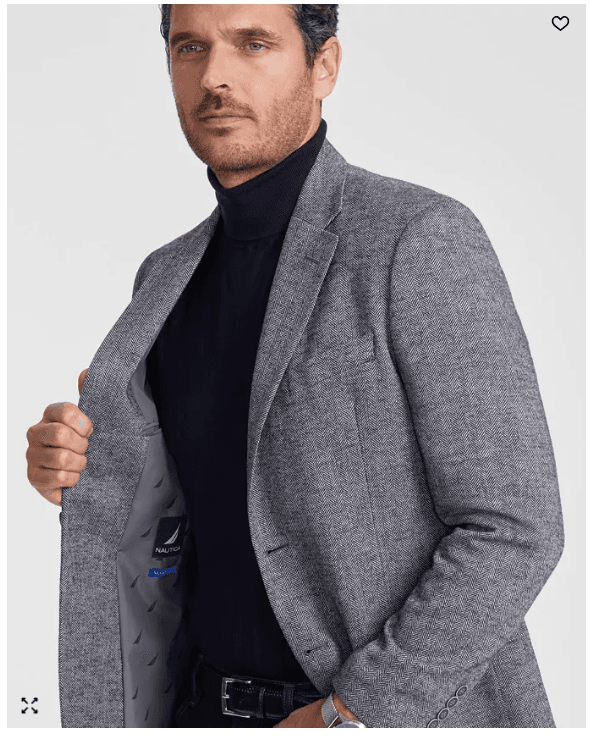 Macy's) Men's Modern-Fit Solid Herringbone Tweed Sport Coat $59.99