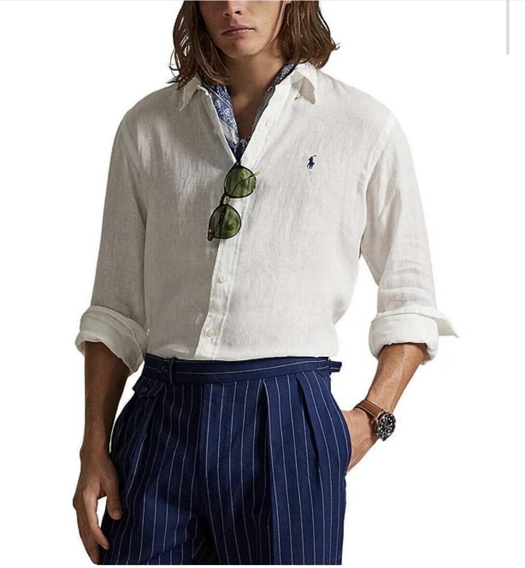 Dillards) Polo Ralph LaurenPiece Dye Solid Linen Long Sleeve Woven Shirt $101.50 등 폴로 세일