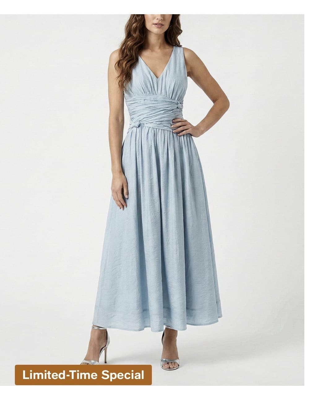 Macy's) 이 가격이면 집에서라도 입어요 Taylor Women's Knot Detail V-Neck Dress 69.50