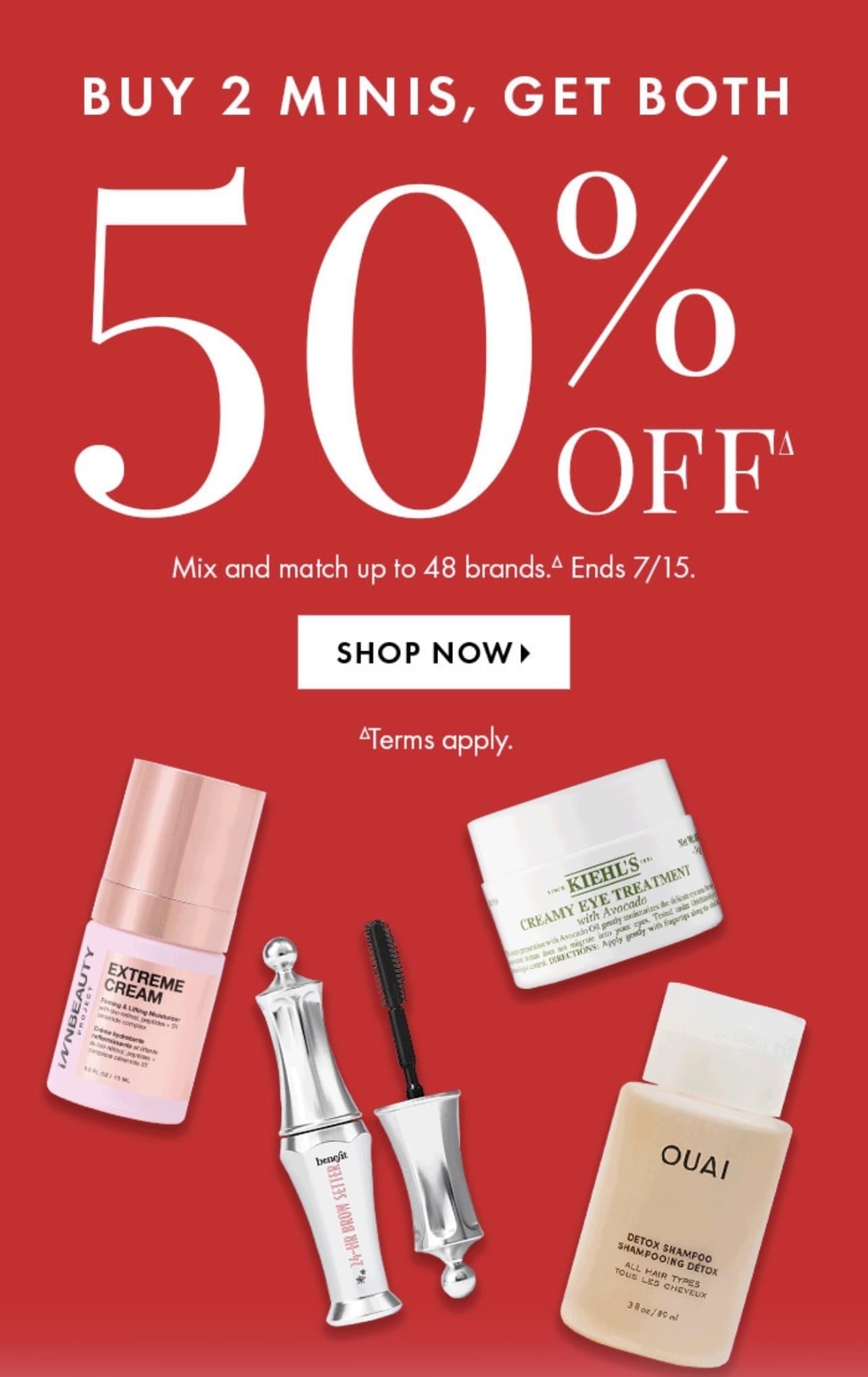 Sephora) Buy 2 minis, get both 50% off