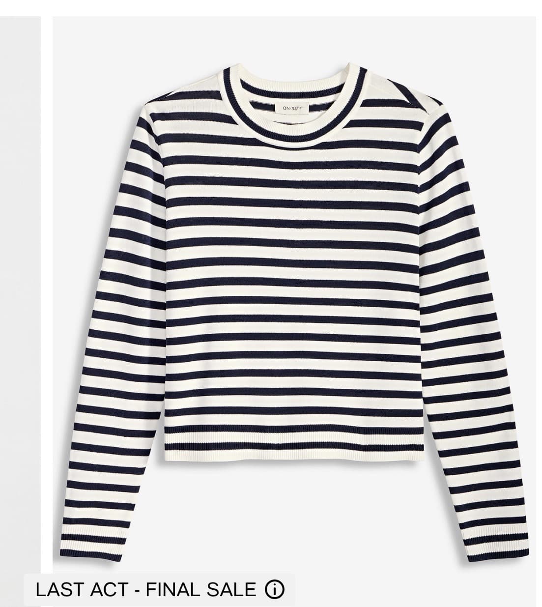 Macy's) On 34th Women's Striped Crewneck Long-Sleeve Sweater, 13.86 size L, XL & XXL