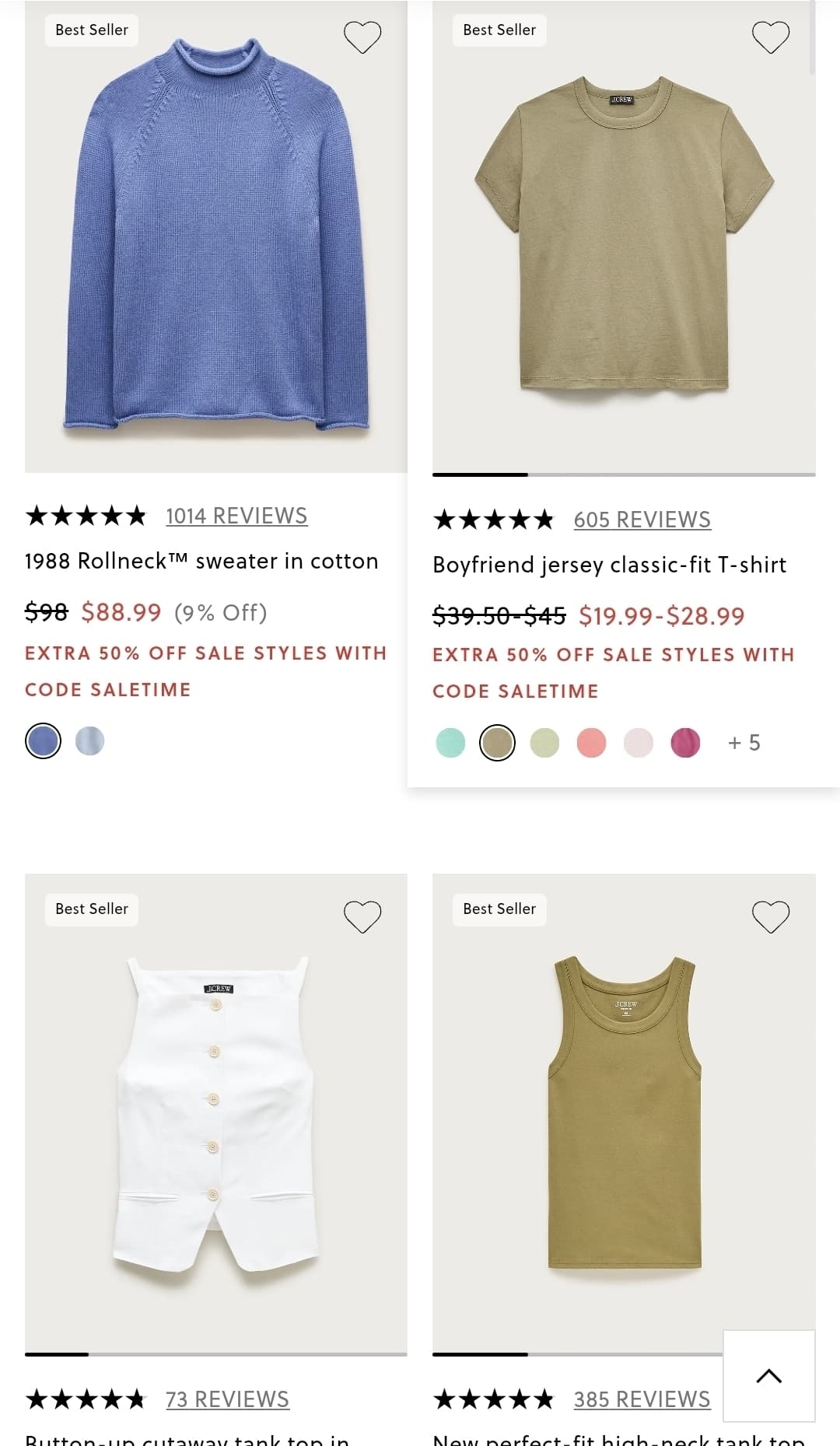 J.crew) Boyfriend jersey classic-fit T-shirt in stripe $9.99 등 세일가에 추가 50프로 할인