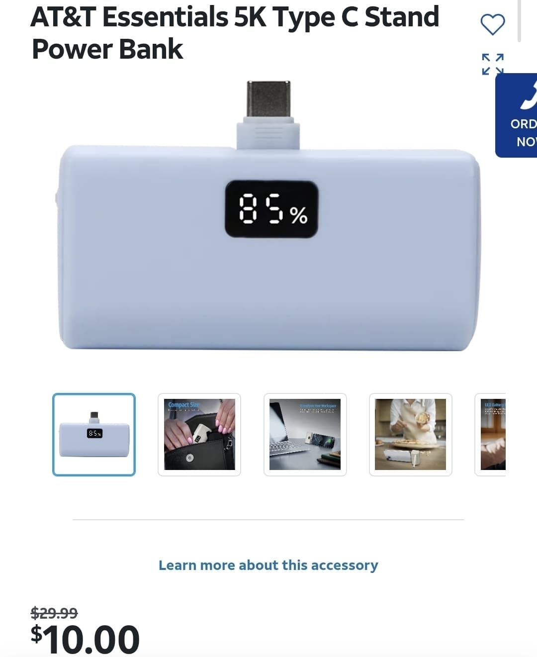 AT&T) AT&T Essentials 5K Type C Stand Power Bank $10 등 핸드폰 케이스 악세사리 구경 하세요