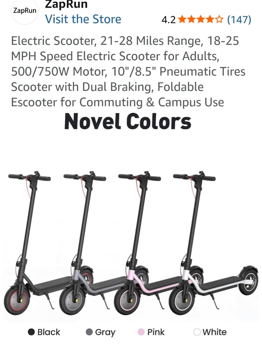 Amazon) 전동 스쿠터 $279.99->$224.19