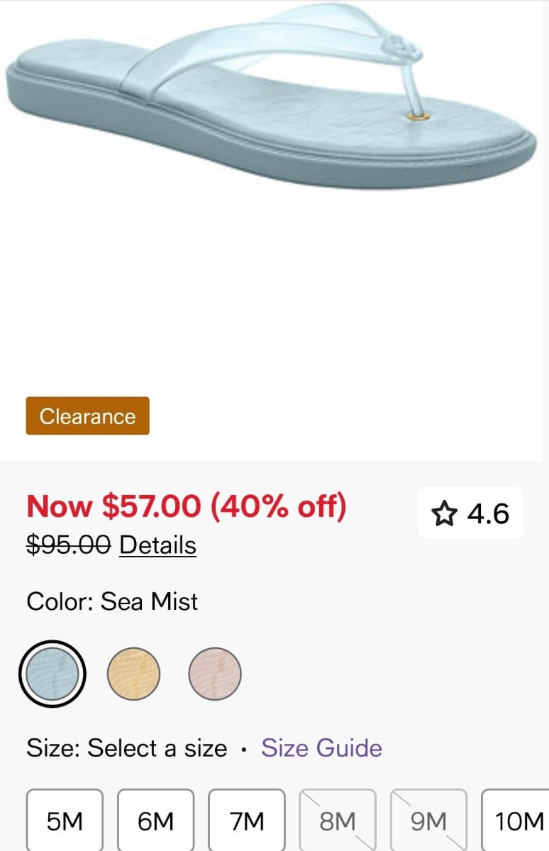 Macy's) 코치) 젤리 슬립온 샌들 $95.00->$57.00