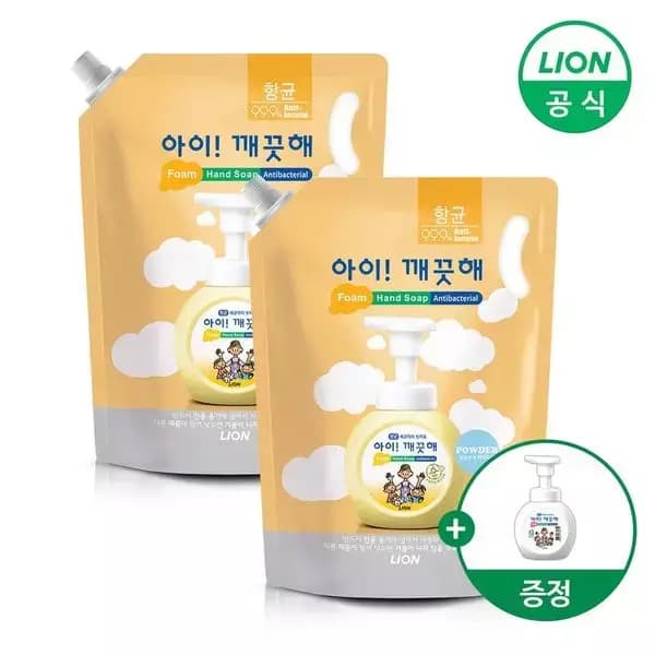 아이깨끗해 핸드워시 리필 1.8L+용기 250ml (9,984원 / 무료배송)